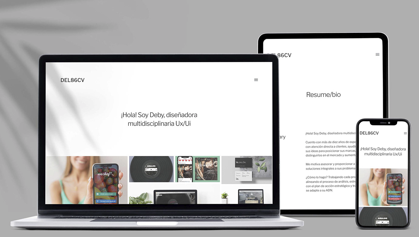 Corporate identity and website mockup for DEL86CV.