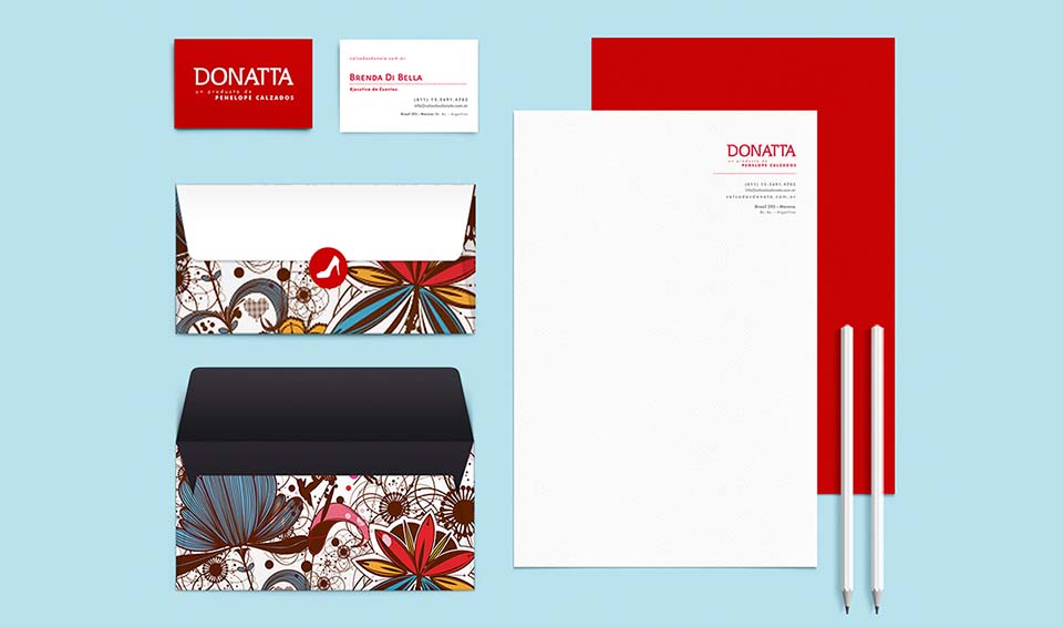 Página portfolio de identidad corporativa y diseño gráfico para 'Donatta'