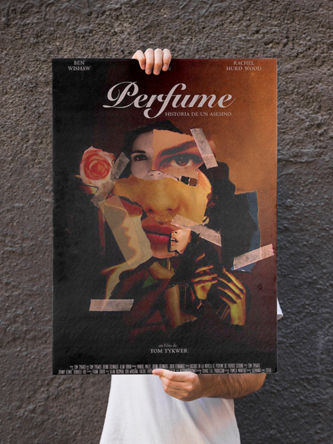 Página portfolio de branding y diseño gráfico de movie poster para 'Perfume'
